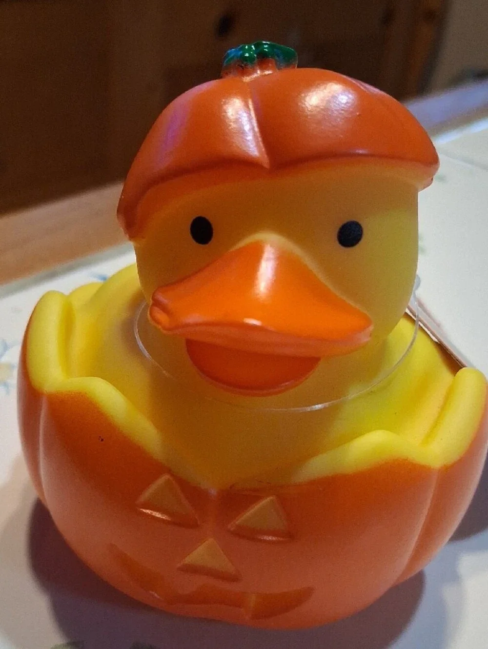 Halloween Pumpkin Duck Bath Toy - Orange & Yellow